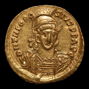 Rome, Emperor Theodosius II, Gold Solidus, Constantinopolis (Deity of Constantinople) - 430 to 440 CE - Roman Empire