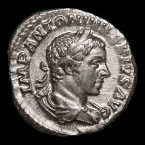 Rome, Emperor Elagabalus, AR Denarius, Pax (Goddess of Peace) - 218 to 222 CE - Roman Empire
