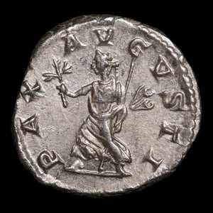 Rome, Emperor Elagabalus, AR Denarius, Pax (Goddess of Peace) - 218 to 222 CE - Roman Empire