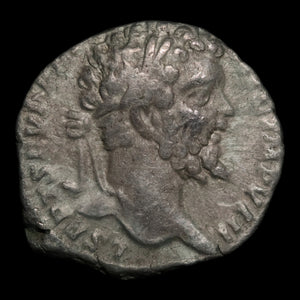 Rome, Emperor Septimius Severus, AR Denarius, Emperor Sacrificing Over Patera - 196 to 197 CE - Roman Empire
