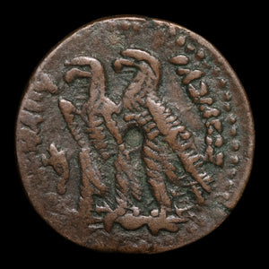 Ptolemaic Egypt, King Ptolemy IX or X, AE Obol, Zeus & Eagles - 113 to 81 BCE - Ancient Egypt