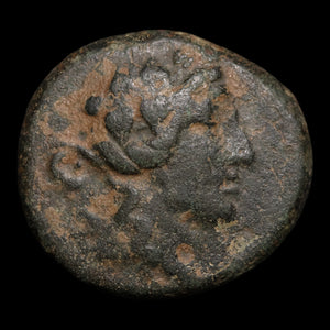 Thrace, City of Maroneia, Bronze Unit, Dionysus (Greek God of Wine) - c. 200 to 100 BCE - Ancient Greece