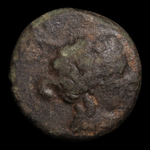 Thrace, City of Maroneia, Bronze Unit, Dionysus (Greek God of Wine) - c. 200 to 100 BCE - Ancient Greece