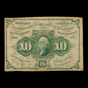 U.S. Fractional Currency, 10¢ Note, First Issue "Postage Currency" - 1862 - United States of America