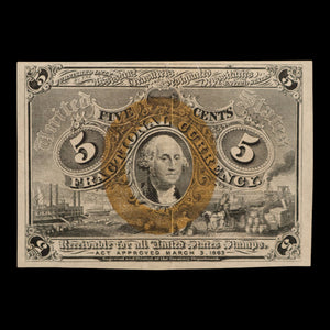 U.S. Fractional Currency, 5¢ Note, Second Issue - 1863 - United States of America