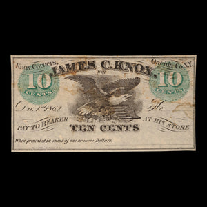James C. Knox, Knox Corners, Oneida County, New York, 10¢ Banknote - 1862 - United States of America