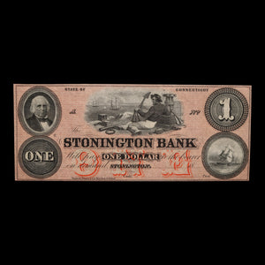 Stonington Bank, Stonington, Connecticut, $1 Banknote - c. 1850s to 1860s - United States of America