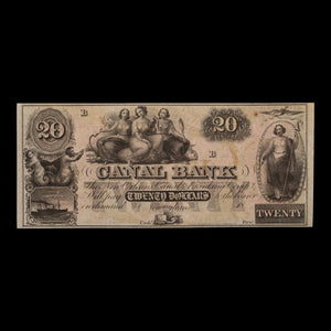 Canal Bank, New Orleans, Louisiana, $20 Banknote - c. 1850s - United States of America
