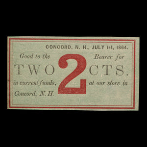 Concord, New Hampshire, 2¢ Banknote - 1864 - United States of America