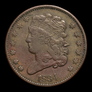 United States of America, "Classic Head" Half Cent - 1834 - United States