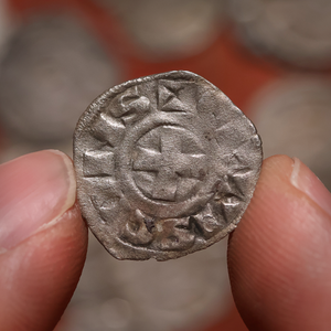 France, County of Nevers, Hervé IV of Donzy, Silver Denier - 1199 to 1223 CE - The Crusades