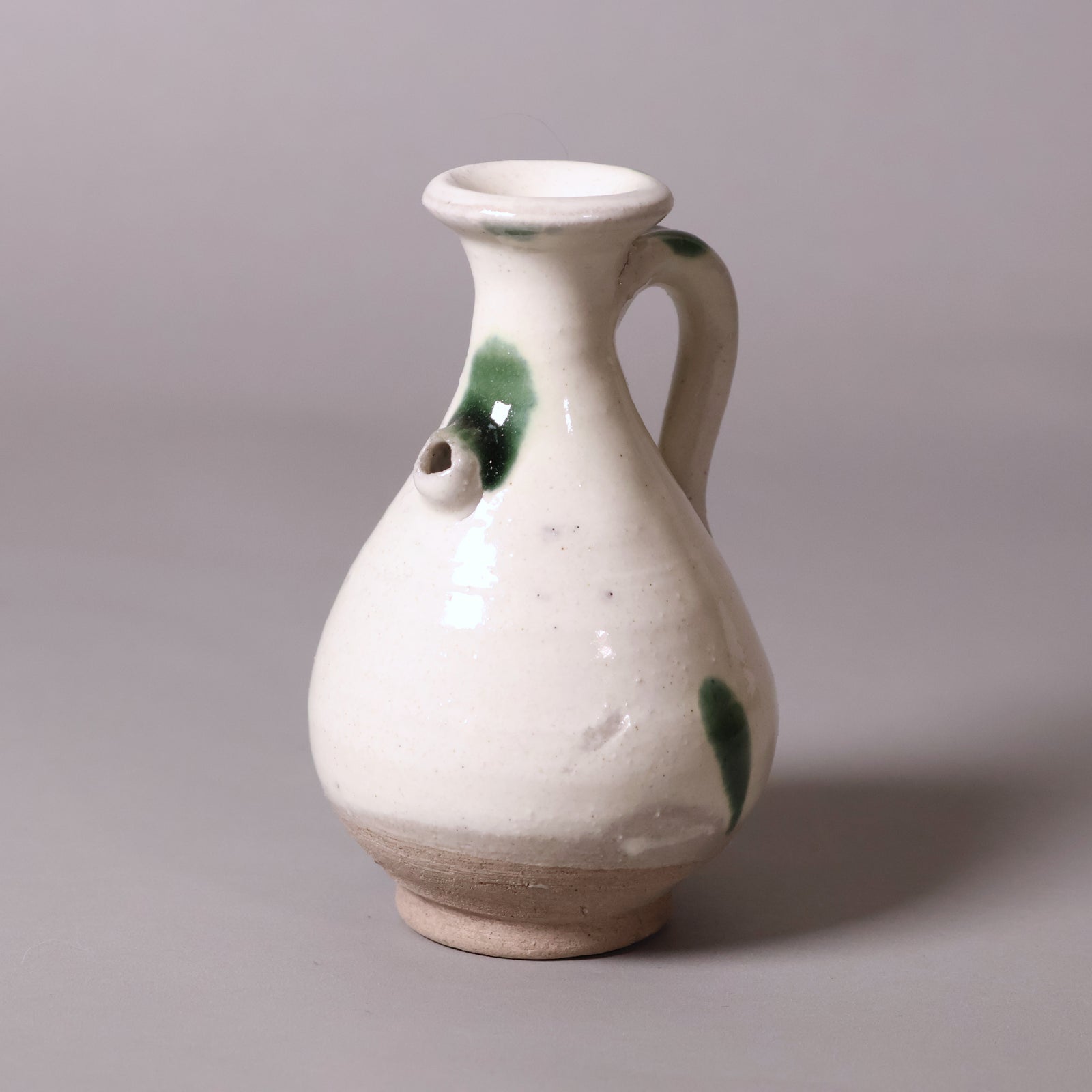 China, Qing Dynasty, Small White Glazed Earthenware Pitcher - c. 1700s CE - Imperial China