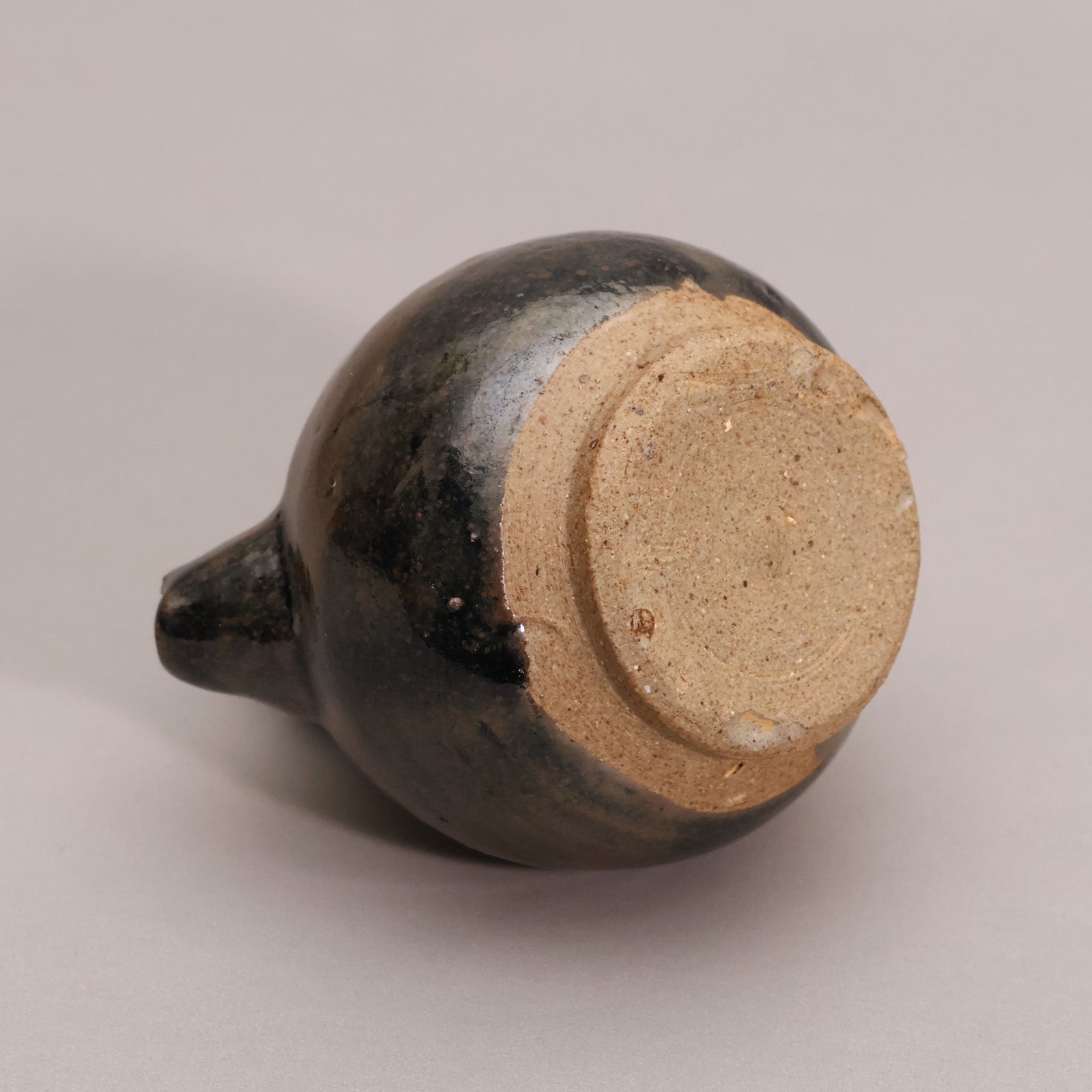 China, Qing Dynasty or Early Republic, Earthenware Oil Lamp with Black Glaze - c. 1850 to 1920 CE - Qing or Early Republic of China
