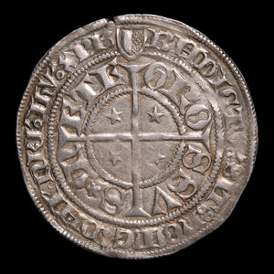 France, Anonymous Issue of the Bishophric of Metz, AR 1 Gros (St. Étienne) - c. 1300 to 1600 CE - Medieval France