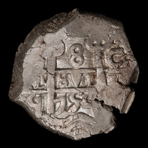 Spanish "Piece of Eight" (8 Reales), Ferdinand VI, Silver Cob Coin - 1752 - Spanish Empire