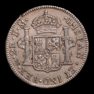 Spanish Empire, King Charles IV, AR 2 Reales - 1800 CE - Spanish Empire