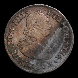 Spanish Empire, King Charles IV, AR ½ Real - 1803 CE - Spanish Empire