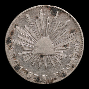 Mexico, Federal Republic, AR 2 Reales - 1863 CE - Mexico