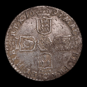 England, King William III, AR 6 Pence - 1697 CE - England (United Kingdom)