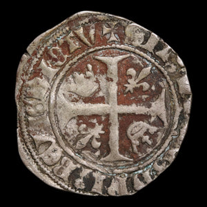 France, King Charles VI, BI 1 Douzain (Guénar) - 1385 to 1419 CE - France