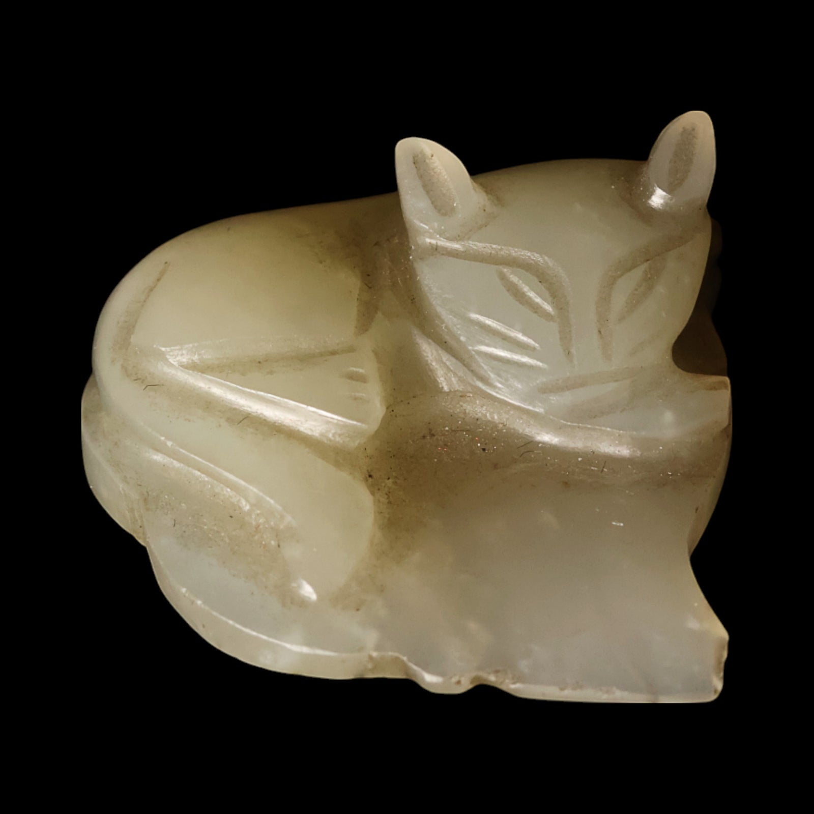 China, Qing Dynasty, White Jade Badger Pendant - 1800s CE - Imperial China