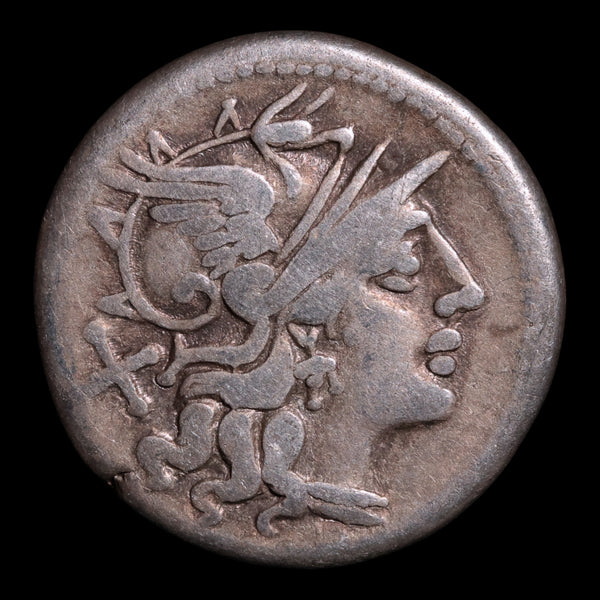 Roman Republic, C. Iunius, AR Denarius, Dioscuri (Twin Sailor Deities ...