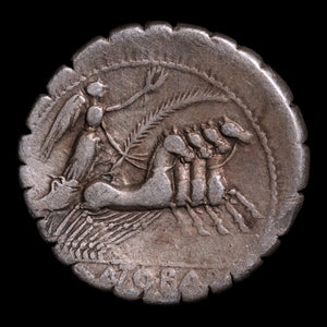 Roman Republic, Q. Antonius Balbus, AR Denarius Serratus, Goddess of Victory - 83 to 82 BCE - Roman Republic