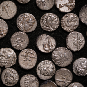 Mysia, City of Pergamon, Silver Diobol with Heracles & Athena - 310 to 284 BCE - Greek World