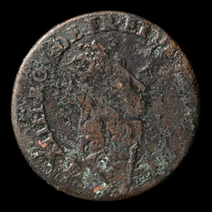 France, King Louis XIV, AE (Copper) 1 Liard - 1655 to 1658 CE - France