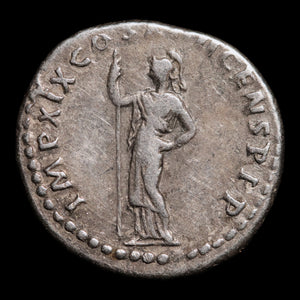 Rome, Emperor Domitian, AR Denarius, Minerva (Goddess of Wisdom) - 88 to 89 CE - Roman Empire