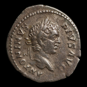 Rome, Emperor Caracalla, AR Denarius, Virtus (Deity of Bravery) - 209 CE - Roman Empire