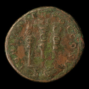 Rome, Emperor Hadrian, AE As, Eagle & Military Standards  - 118 CE - Roman Empire