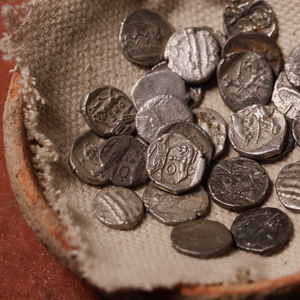 Phoenicians, City of Sidon, Silver Sixteenth Shekel - c. 384 to 332 BCE - Ancient Lebanon