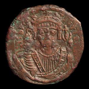 Byzantine Empire, Emperor Tiberius II, Bronze Follis - 580 to 581 CE - Byzantine Empire