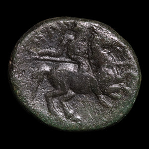Thessaly, City States of Pelinna, AE Unit, Mantho & Horseman - c. 300 to 200 BCE - Ancient Greece