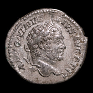 Rome, Emperor Caracalla, AR Denarius, Serapis (Sun God) - 212 CE - Roman Empire