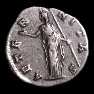 Rome, Empress Faustina I, AR Denarius, Juno (Goddess of Marriage) - 141 CE - Roman Empire