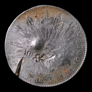Mexico, AR 8 Reales with Chinese Chop Marks, "Piece of Eight" - 1875 CE - Mexico