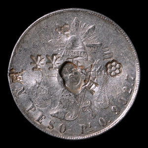 Mexico, AR 1 Peso with Chinese Chop Marks - 1872 CE - Mexico
