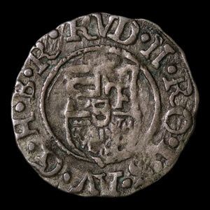 Hungary, King Rudolph, AR 1 Denier - 1596 CE - Hungary