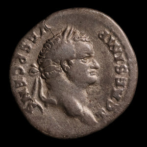 Rome, Emperor Titus, AR Denarius, Vespasian Reverse - 73 CE - Roman Empire