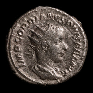 Rome, Emperor Gordian III, AR Antoninianus, Emperor in Military Attire Reverse - 254 CE - Roman Empire