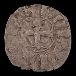 Crusader States, Principality of Achaea, Robert of Taranto, Silver Denier - 1333 to 1364 CE - The Crusades