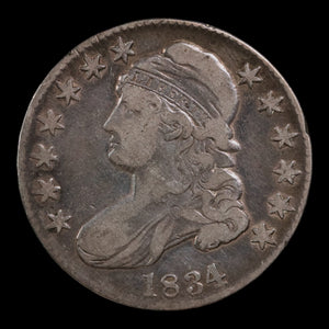 United States, Capped Bust Silver Half Dollar - 1834 CE - United States of America