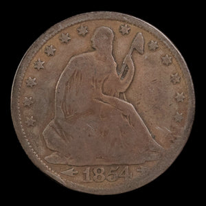 United States, Seated Liberty Silver Half Dollar (With Date Arrows) - 1854 CE - United States of America