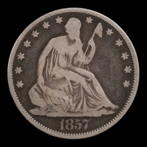 United States, Seated Liberty Silver Half Dollar (Without Date Arrows) - 1857 CE - United States of America