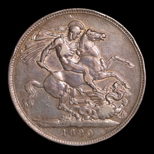 United Kingdom, Queen Victoria, AR 1 Crown - 1890 CE - United Kingdom
