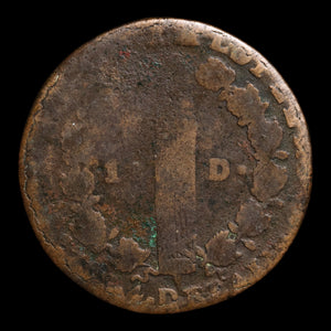 French Revolution, King Louis XVI, 1 Sol - 1792 CE - France