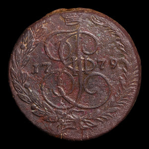 Russian Empire, Empress Catherine II, 5 Kopecks - 1779 CE - Russian Empire
