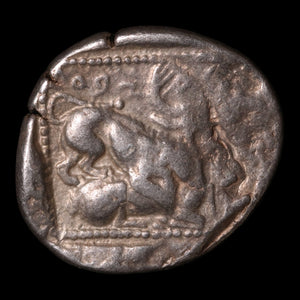 Cyprus, City of Kition, Azbaal, AR Stater, Heracles & Lion - c. 449 to 420 BCE - Greek World